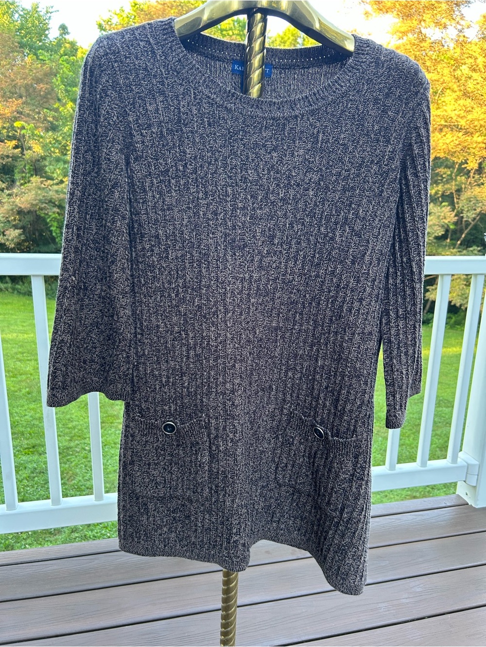 Karen Scott Brown Ribbed Knit Women's Sweater Dress
